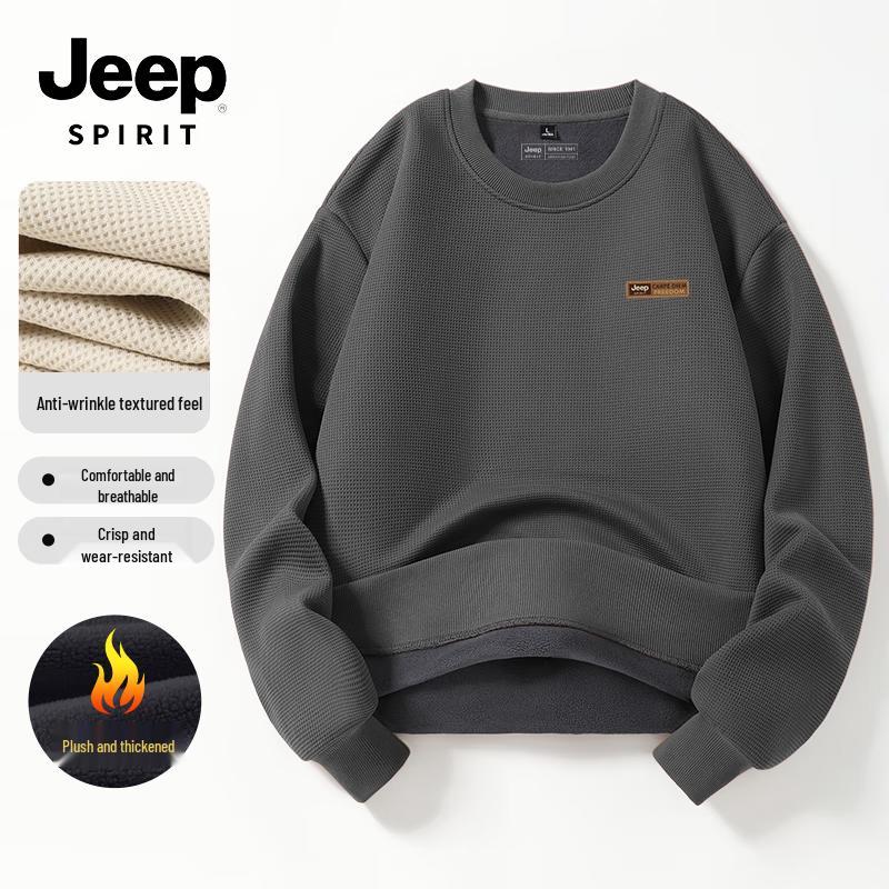 JEEP SPIRIT Men's Fleece Lined Pullover Sweatshirt