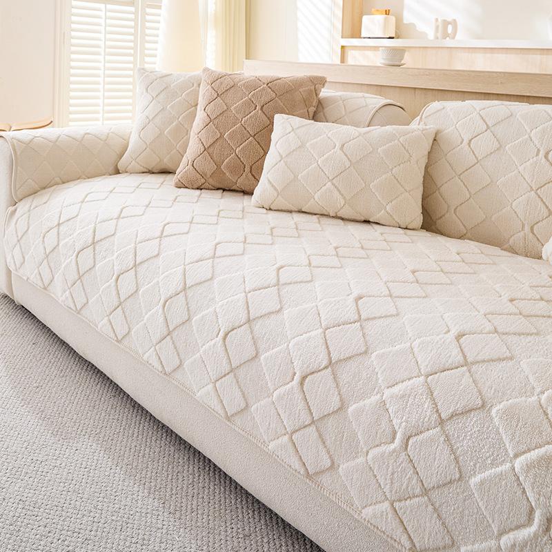 

1pc Bohemian Plush Sofa Cover - Non-Slip, Soft & Comfortable Pet-Friendly Couch Protector for All Sizes of Sofas, Soft Texture Cover, Sofa Decor 90*160cm