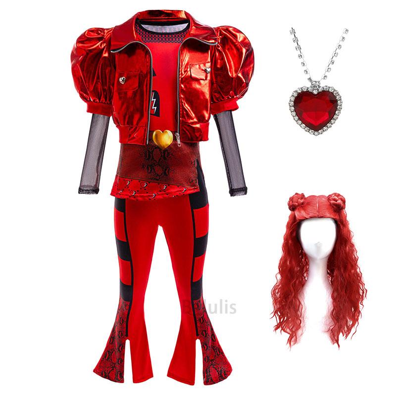 The Rise of Red Costume D-Descendants 4 Halloween Dress Up Cosplay Girls Leather Suit Birthday Party Halloween Costume