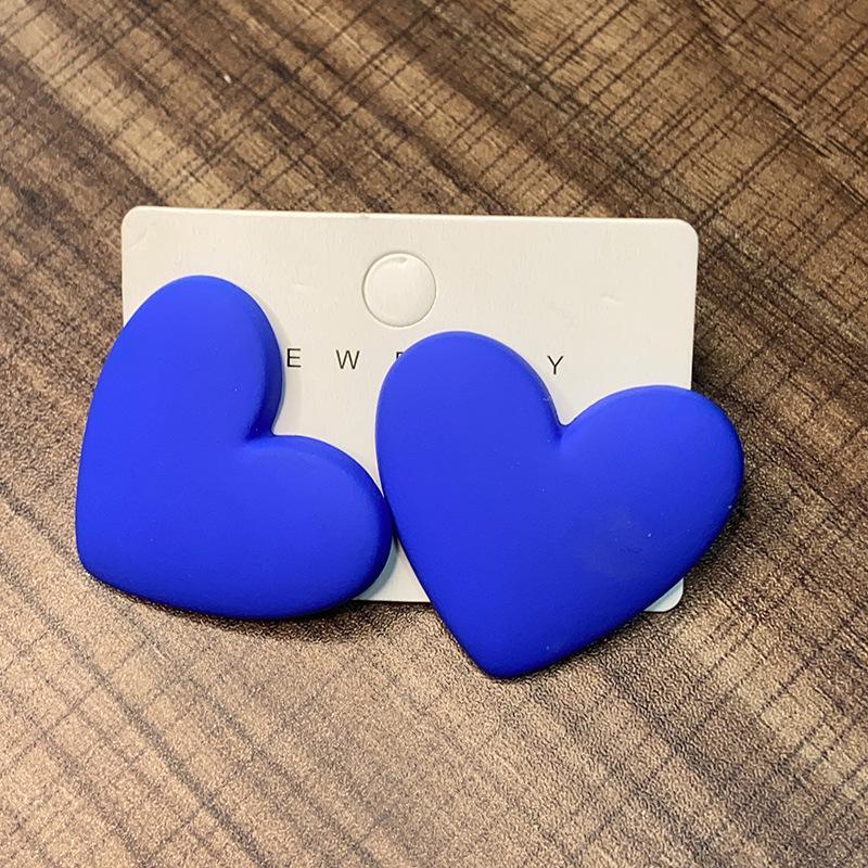 Semplici Orecchini a Forma di Cuore Color Caramella Moda e Carini Orecchini Geometrici a Forma di Cuore in Acrilico Verniciato a Spruzzo Orecchini da Ragazza