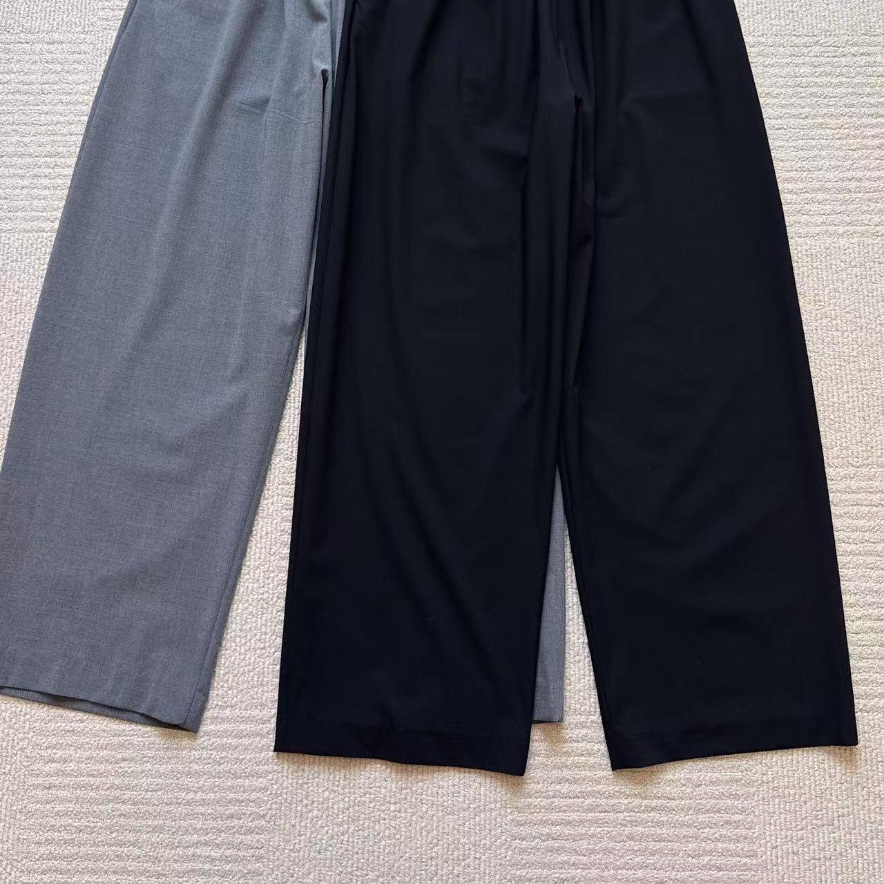 Elastic Waist Wide-Leg Drawstring Pants S
