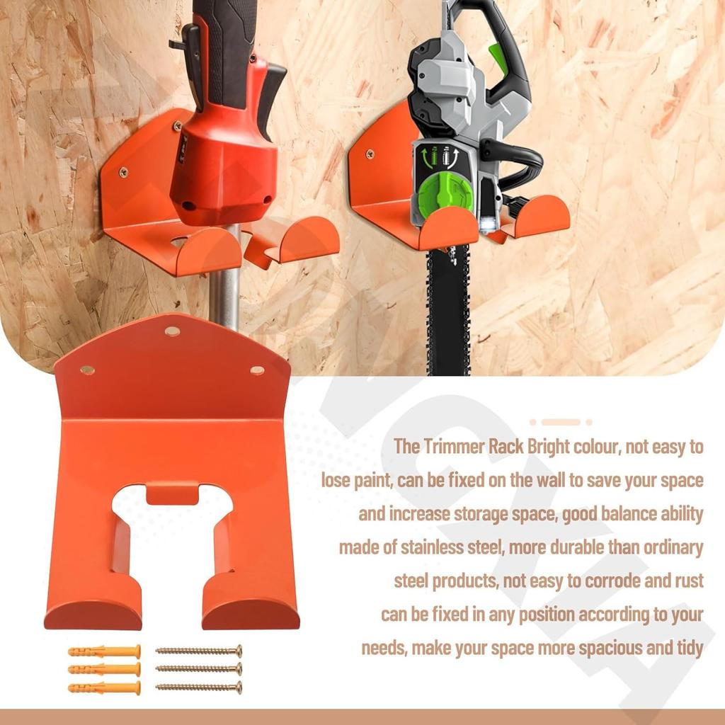 2 Pack Trimmer Rack Suit Trimmer Rack Garden Power Tool Hanger Garage Storage for Stihl Kombi, Grass/Hedge Trimmer, Adjustable, Wall Mount
