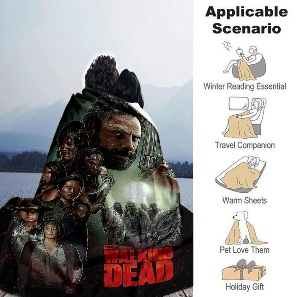 1pc Walking Dead Throw Blanket Soft Flannel, Cozy All Season Polyester Perfect for Home, Office