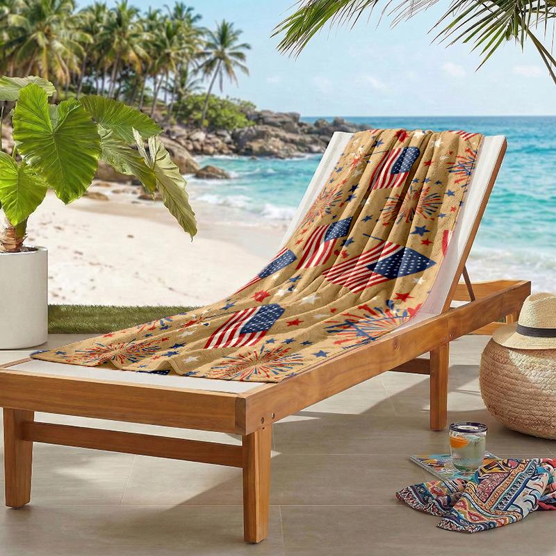 American Flag Fashion Beach Towel: Ideal for Summer Adventures Soft, absorbent and quick drying suitable for swimming and bathing