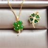 Classic Crystal Clover Pendant Necklace for Women Jewelry Fashion Silver 925 Sterling Clavicle Necklaces Lady Birthday Present