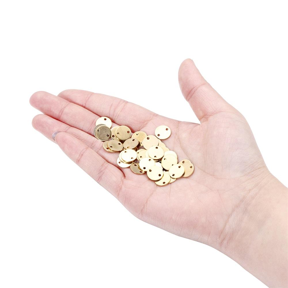 50-200pcs Custom Order Laser Engraved Stainless Steel Charms Personalized Round Custom Logo Round Disc Logo Jewelry Tags