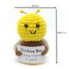 Positive Crochet Bee Doll with Encouraging Card Emotional Support Handmade Knitting Big Butt Bee Animal Room Decoration Ornament