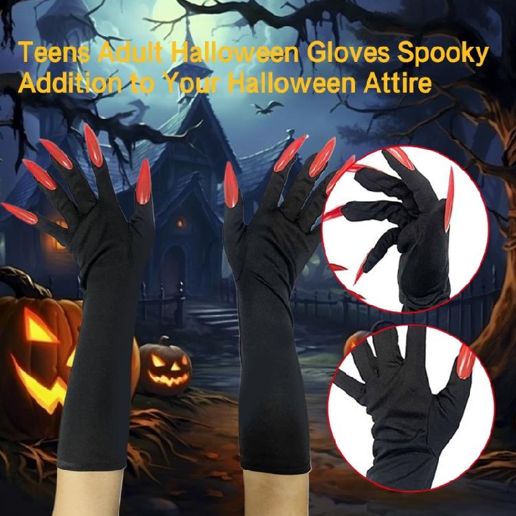 Cool Halloween Gloves Long Section Spooky Claw Dress Up Gloves Fashionable Long Nails Cosplay Halloween Funny Gloves