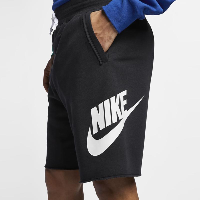 Nike Contrast Logo Print Running Drawstring Mid-Waist Casual Shorts Men Bottoms Black AR2375-010