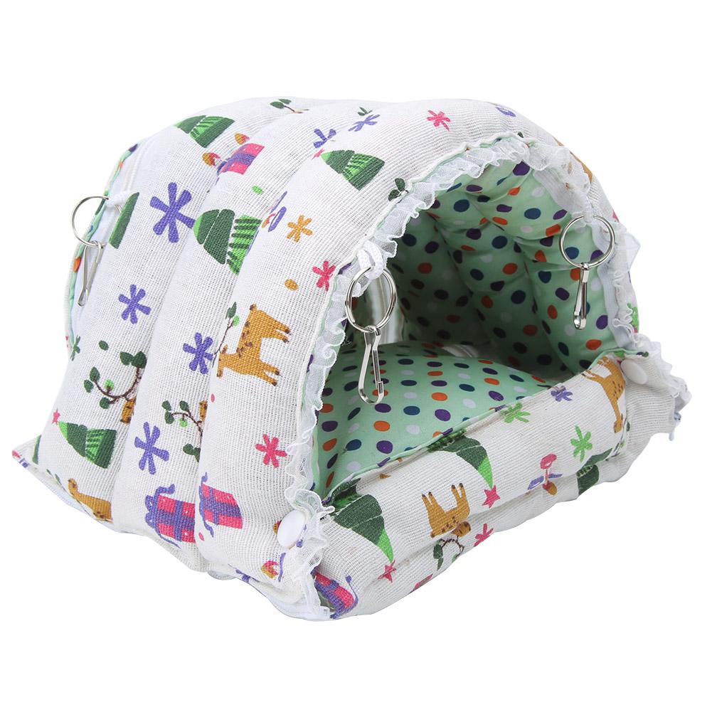 Cotton Fabric White Christmas Pet Hamster Warm Hammock Hanging Tent Nest for Sugar Glider Squirrel Chinchilla Rabbit
