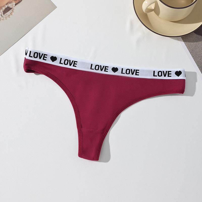 Low Waist Sexy Threaded Panties Sports Yoga Letter Printed Women’s Thong Panties