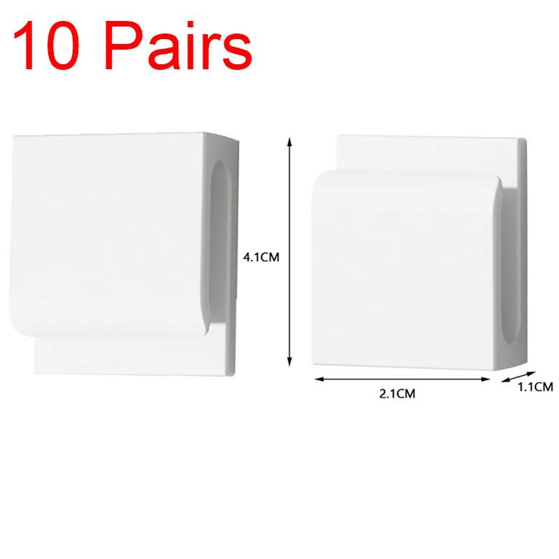 1/5/10 Pairs Multifunctional Hook Self Adhesive Wall Mounted Punch-Free Hook Phone Charging Plug Organizer Remote Control Holder