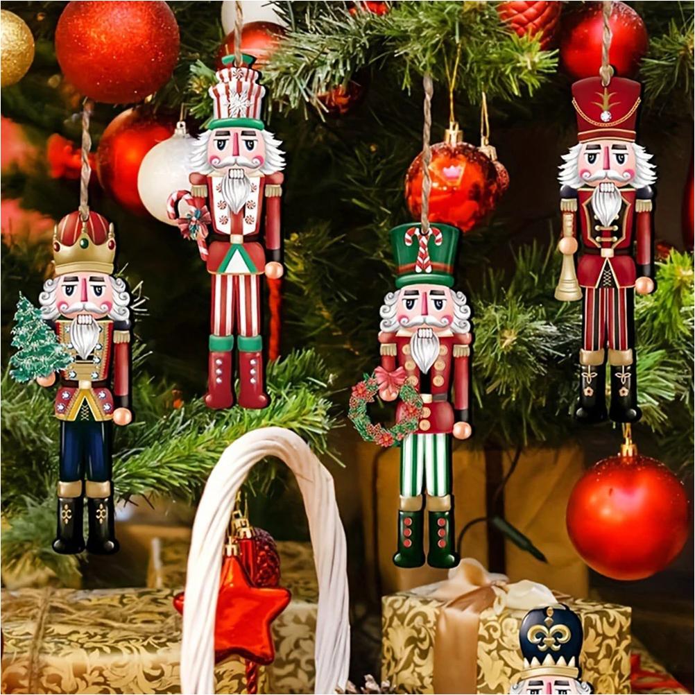 12 Stück Nussknacker Holz Dekoset - Weihnachtsgeschenk, Partydekoration und Heimdeko