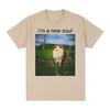 Katze Eule Lustig Meowl Meme Ich Bin Eine Neue Seele T-Shirts Unisex Kleidung Mode Harajuku Kurzarm T-Shirt Baumwolle Übergroße T-Shirts