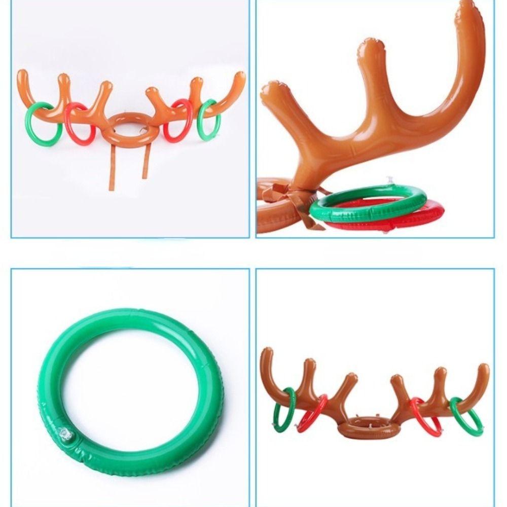 Gift Outdoor Ring Toss Reindeer Inflatable Antler Hat Ferrule Game Inflated Toys Christmas Headband