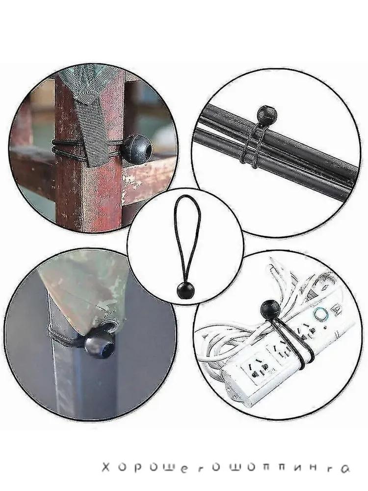 20 buc 10cm Coardă Elastică cu Bilă pentru Fixarea Cortului de Exterior Pentru Depozitare și Legare