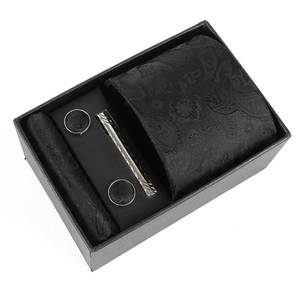 Heren Paisley Jacquard Stropdas met Cadeaubox - Elegante 8CM Cashew Design