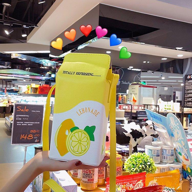 

Новая креативная сумка-мессенджер клубника лимон креативная маленькая сумка для девочек смешная сумка-мессенджер с изображением молочной коробки стильная сумка жёлтый