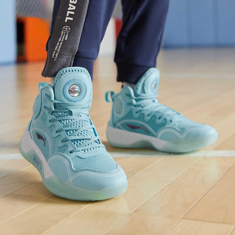 Li Ning Kids Yu Shuai 14 High-Top Basketball Shoes Kids Basketball Shoes Blue White YKBR072-7
