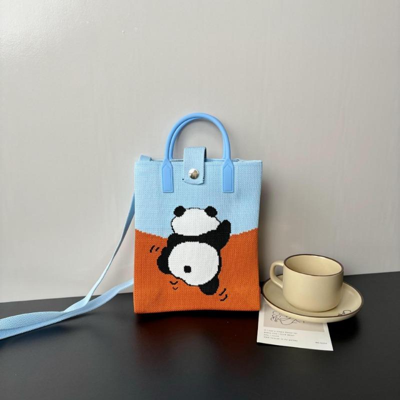 New large-capacity knitted bag, mobile phone bag, niche shoulder messenger bag, high-end, cartoon fashion handbag.