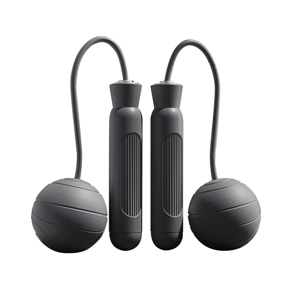 Jump Rope Silent Operation Weighted Design Portable Ropeless Skipping Rope for Adults Students for Fitness Black
