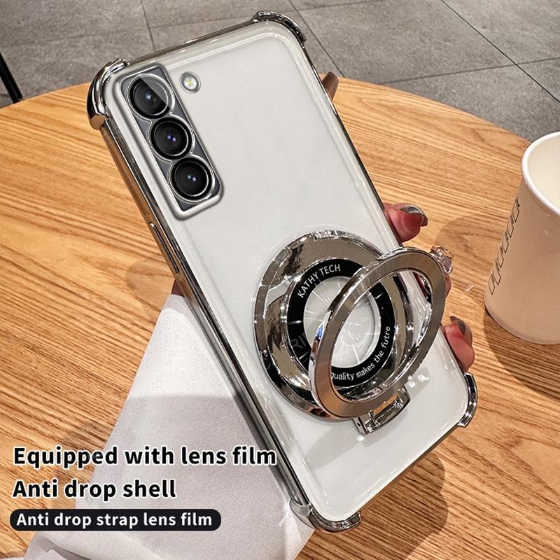 

Магнитная беспроводная зарядная подставка с четырьмя углами, противоударное покрытие, чехол для Samsung Galaxy S21 S22 S20 S23 S24 Note 20 Ultra A05 A15 A16 A25 A35 A55 A16