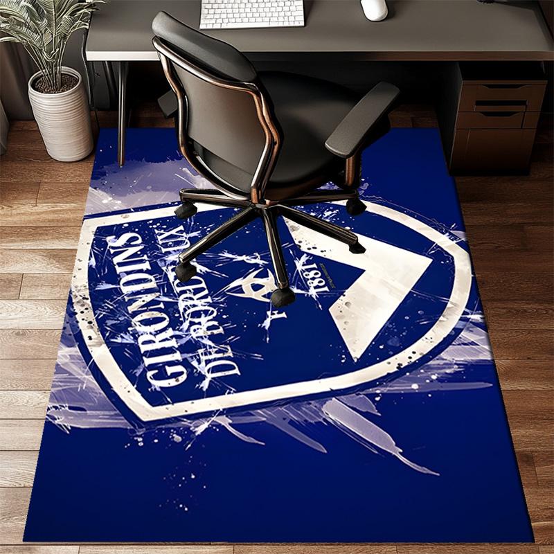 Giron-de Football Crest Printed Office Carpet Chair Cushion Entryway Rug, Rugs for Living Room, Bedroom Christmas gifts