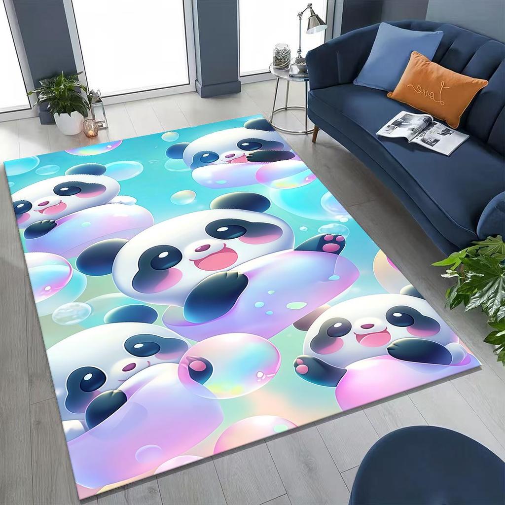 New Dream Panda Cute Cartoon Art Rug for Bedroom Living Room Sofa Home Doormat Decor,Large Kid Play Non-slip Floor Mat Gift