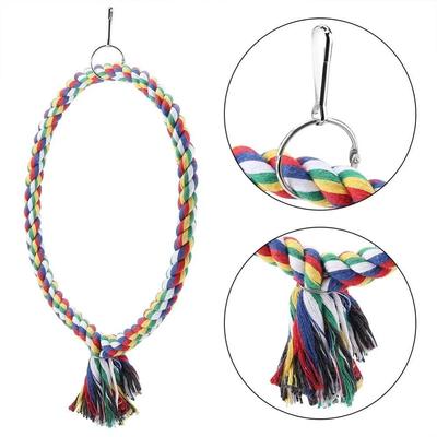 1 stuks Vogel Papegaai Cirkel Ring Touw Zitstok Standaard Schommel Kauwspeelgoed Vogelkooi Decoratie Accessoire