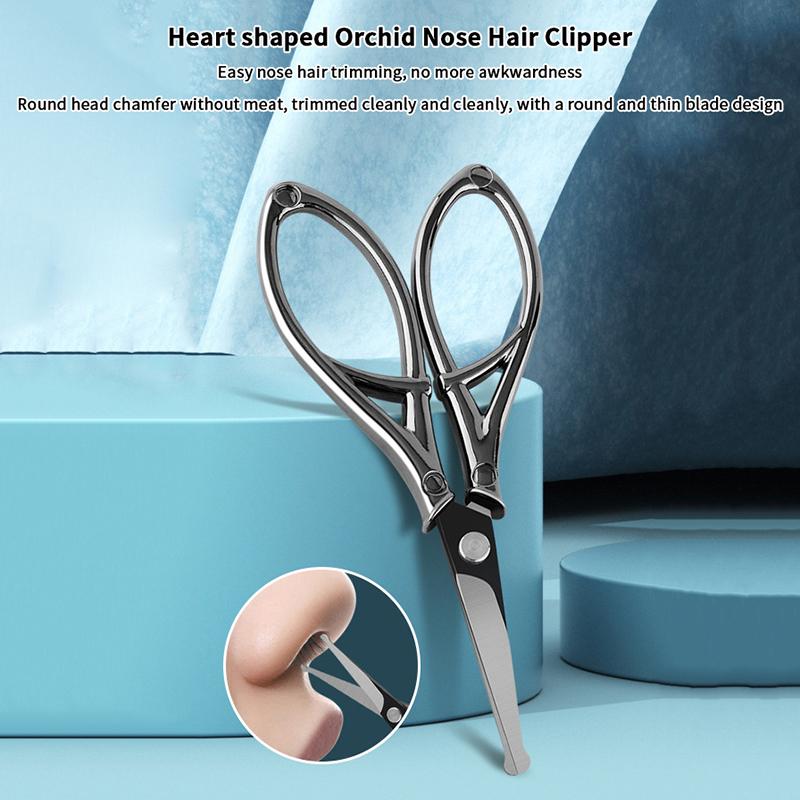 Nose Hair Scissors Mini Stainless Steel+Abs Round Head Beauty Trimmer Nose Hair Trimmer Portable Ergonomics Nose Hair Cutter