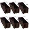 Flowerpot Balcony Box For Balustrade Terrace Flowers Brown 60Cm 6 Pcs