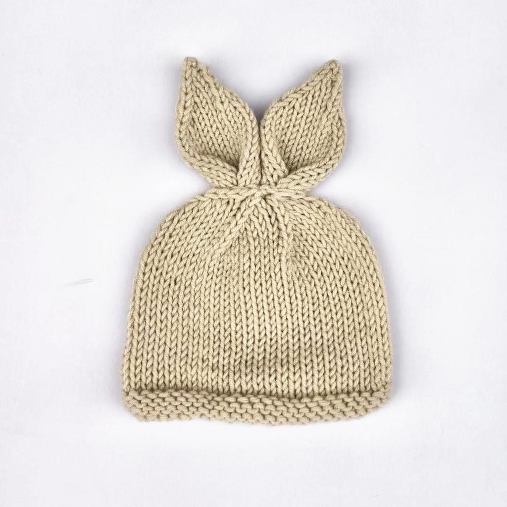 Hand-Knitted Newborn Rabbit Sweater Set - Baby Photo Outfit