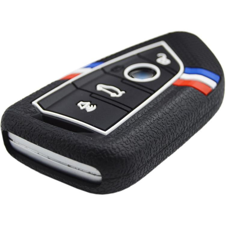 Striped Silicone Remote Key Fob Case Cover for BMW 1 2 3 4 5 6 7 M Series X1 X2 X3 X3M X4 X4M X5 X6 M8 M7 M6 M5 M4 M3 M2 M1 M240i 330i 340i 430i 340i