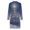 Fashion Women's Loose Christmas Print Long Sleeve V-neck Strappy  And Winter Dress