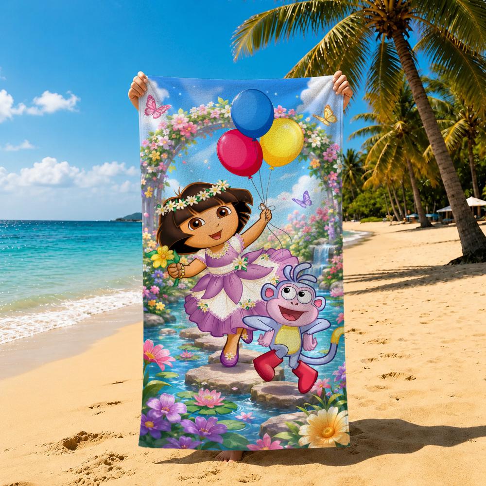 Animation D-Dora the Explorer Towel Towel Soft Pool Gift For Travel Gym Shower Cool Camping Quick Dry Sports Large Beach Towel