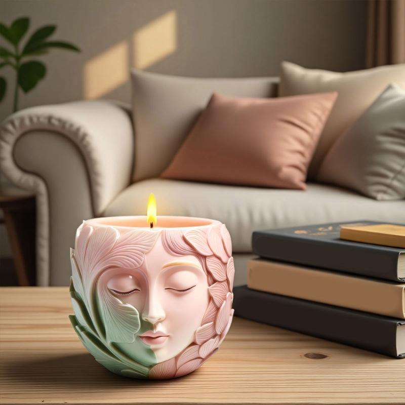 Silicone Planter Mold Double Girl Face Shape Flowerpot Molds for Resin Cement Concrete Unique Plant Containers Gifts