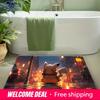 Pokemon Pikachu Night City Rain Print Non-Slip Doormat, Absorbent Floor Mat for Home Decor