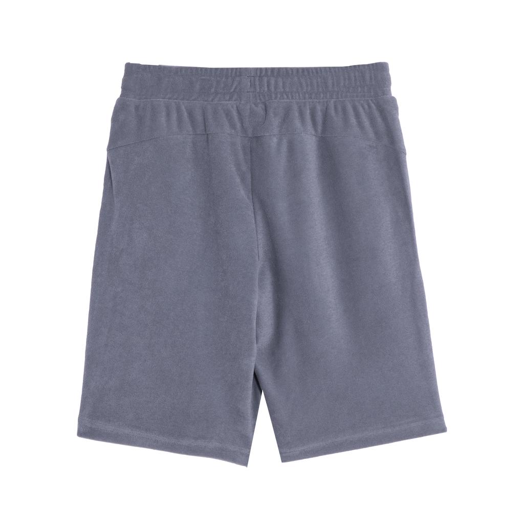 Puma Pantalones cortos casuales tres cuartos con cordones de tela de toalla deportiva de color sólido para hombre, gris 68435542