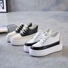 Fashion Casual Sport Sneakers Women Thick Bottom Shoes Woman 2024 Fashion Chunky Flat High Heel Tennis Females Platform Splicing Daily