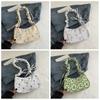 Large Capacity Sweet Canvas Bag Bow Lovely Tote Bag Korean Style Printing Shoulder Bag  Outdoor