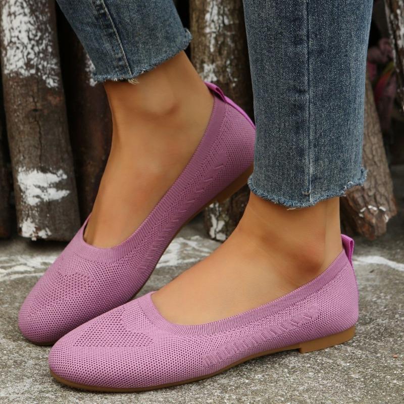 

Fashion European and American Shallow Mouth Single Shoe Women s 2024 Spring and Autumn New Round Toe Low Heel Casual Mesh Flat Shoes 44
