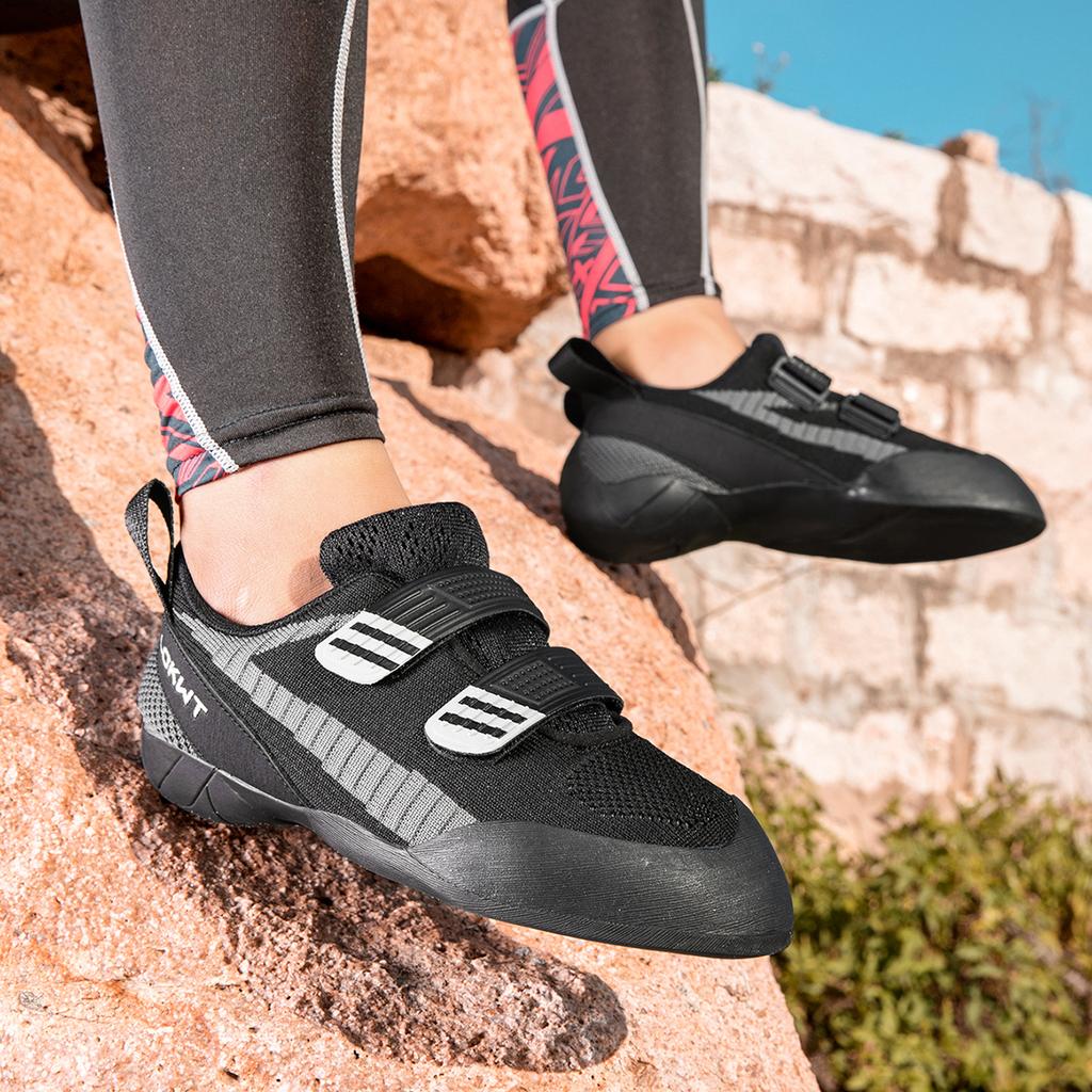 Unisex Professional Climbing Shoes with Secure Fit Structure and High Traction Rubber Sole for Indoor Outdoor Rock Training Practice