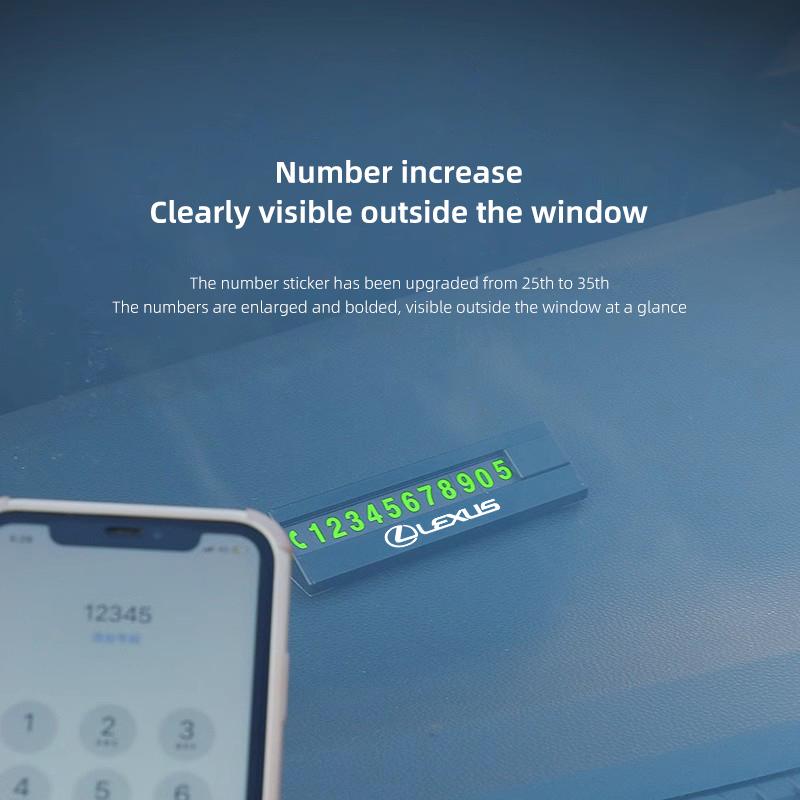 Car Temporary Parking Card Car Noctilucent Phone Number Plate For Lexus FSPORT LBX NX RX 350h 450h ES UX 300e GS GX IS LS LX CT