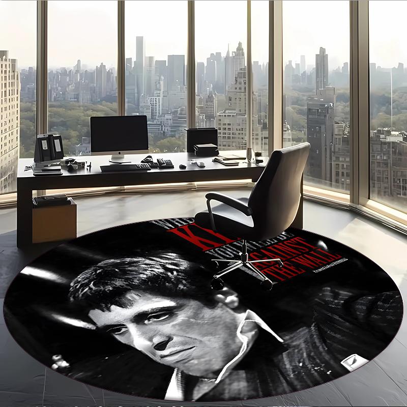 Scarface (19) Round Office Rug Decorative Floor Rug for Office Bedroom Living Room and Home Space