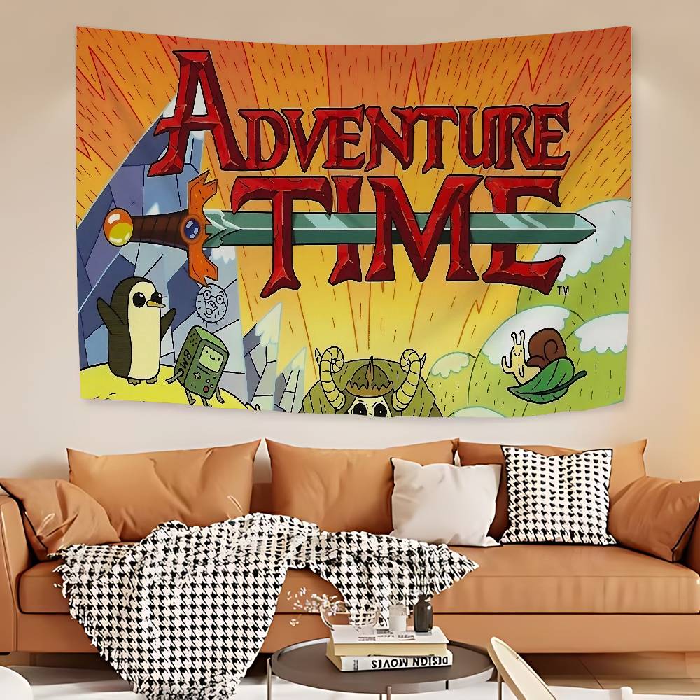AAdventures Cartoon Time Anime Printed Large Wall Tapestry Cheap Hippie Wall Hanging Bohemian Tapestries Mandala INS Home Decor
