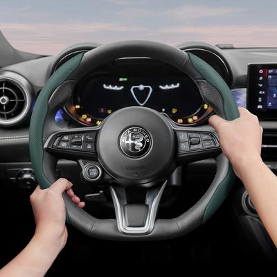 Housse de volant en cuir respirant pour avec design segmenté à libération rapide, antidérapante et durable, Giulia 952