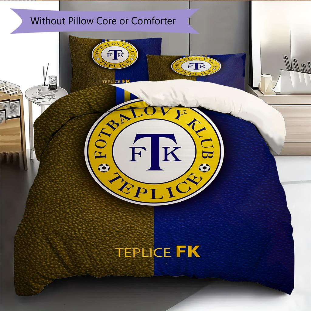 Teplice team logo Pattern Bedding Home Decoration Birthday Gift (1 * duvet cover + 2 * pillowcase, without core)
