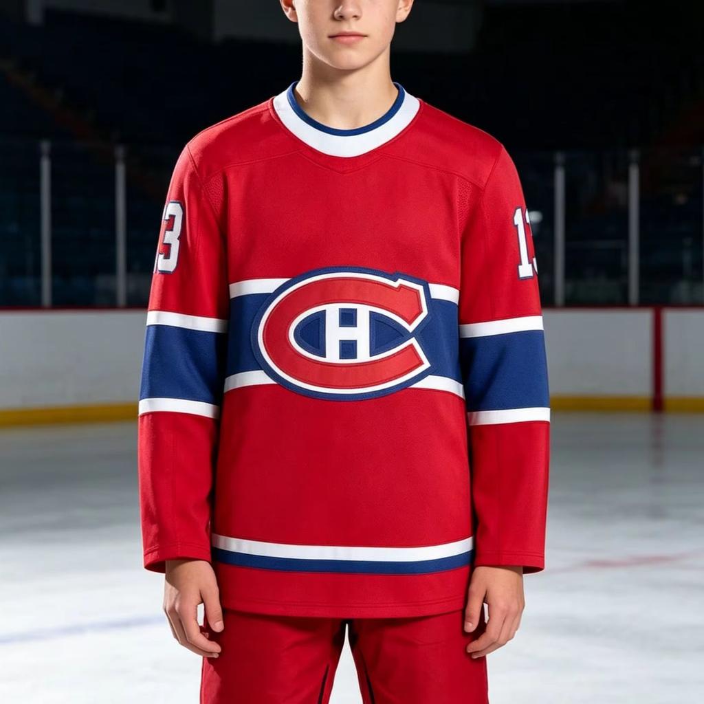 Kid TShirt Women Tee Boys Top Adults Children Parent Child Quick Dry Men Long Sleeve T Shirt Montreal Ice Hockey Team Jerseys