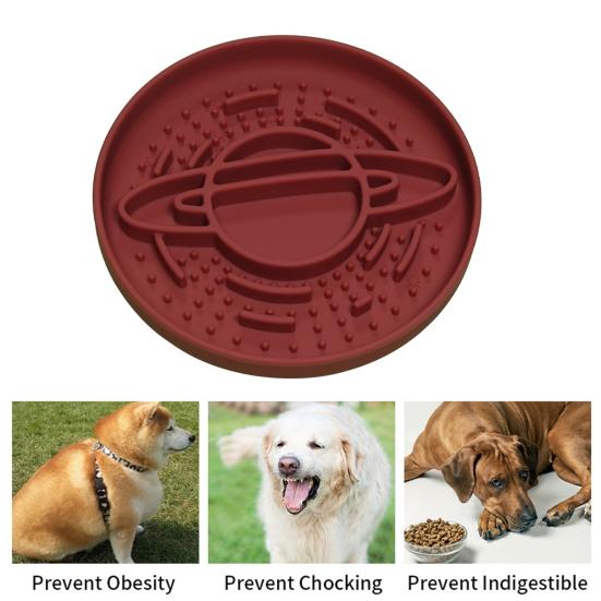 Slow Feeder Dog Bowl Planet Silicone Pet Bowl Anti-Choke Dog Feeder with Non-Slip Base for Healthy Eating Bloat Prevention