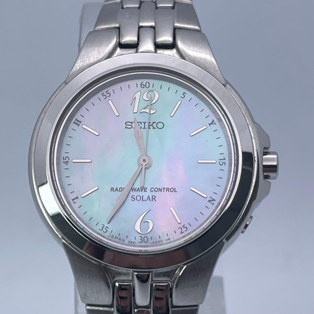 SEIKO 3B21-0AK0 Radio Solar Ladies Watch Working Item
